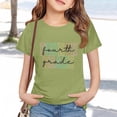 thumbnail image 2 of YunPes Girls School T Shirt Fourth Grade Back To School Short Sleeve Tops Elementary Student Summer Versatile Crewneck Tee Tops, 2 of 5