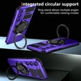 thumbnail image 2 of For Samsung Galaxy S21 FE Case with Ring Stand,360°Rotatable Ring Holder Magnetic Kickstand,2-Layer Full Body Heavy Duty Shockproof Rugged,Non-Slip Protective Phone Case for Samsung S21 FE,Purple, 2 of 11