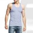 thumbnail image 3 of GZWYHT Mens Tank Tops,Sleeveless Shirts Men's casual fashion tight round neck sleeveless sports fitness vest Mens Casual Shirts,Men Clothing Grey L, 3 of 5