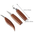 thumbnail image 3 of Onaparter 3 Pcs Carving Knife Wood Kit Useful Woodworking Knives Wooden Supplies Gift Tools （Brown）, 3 of 6