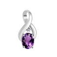 thumbnail image 2 of Mauli Jewels Engagement Necklace for Women 1.26 Carat Oval Shape Amethyst Pendant With 18'' Box Chain Prong-Setting 10K White & Yellow Gold|Silver Chain, 2 of 6