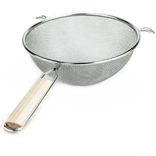 Huji Stainless Steel Fine 8" Double Mesh Strainer Colander Sieve Sifter