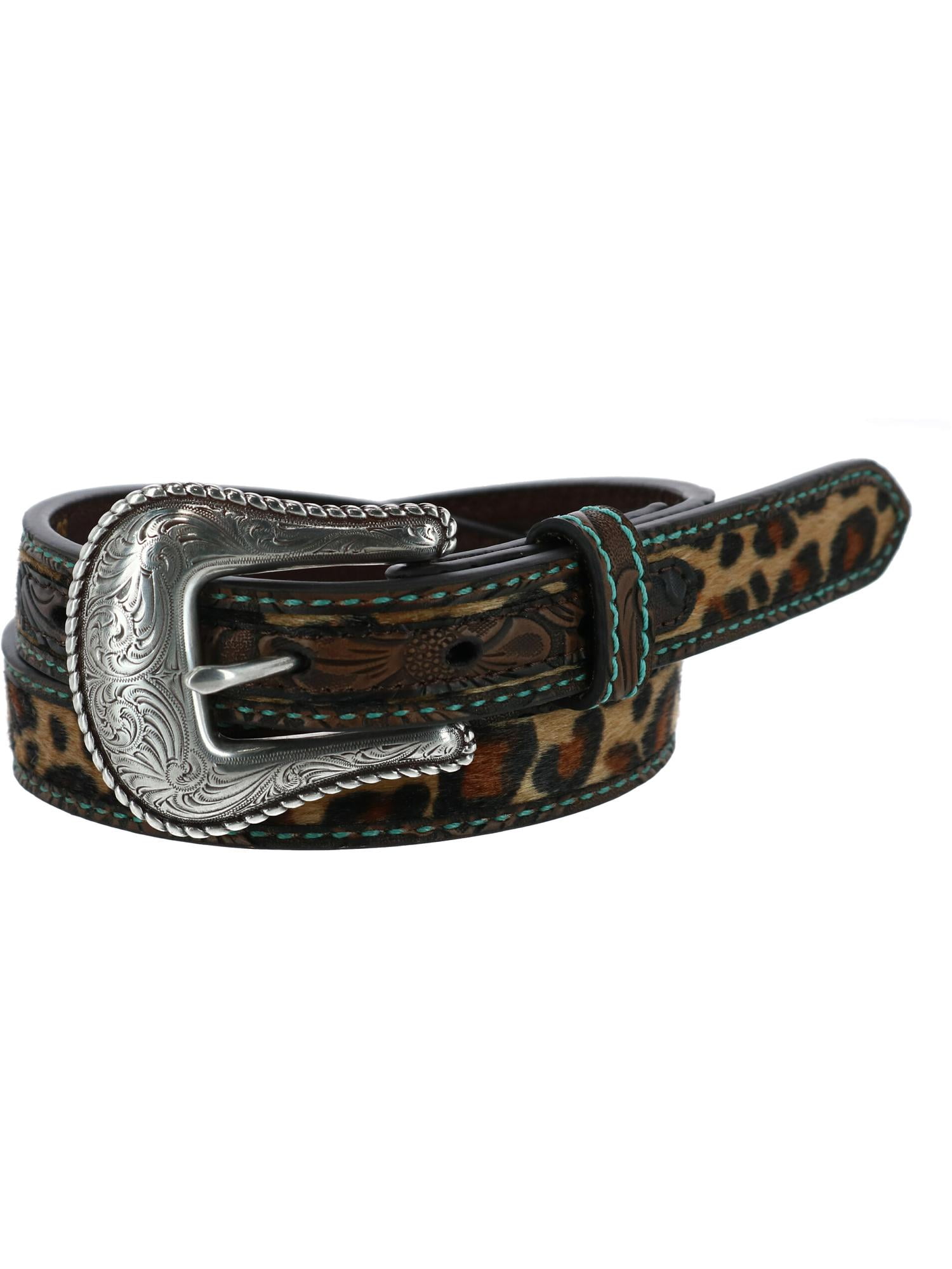 Ariat Girls Leopard Print Western Belt 28 Brown
