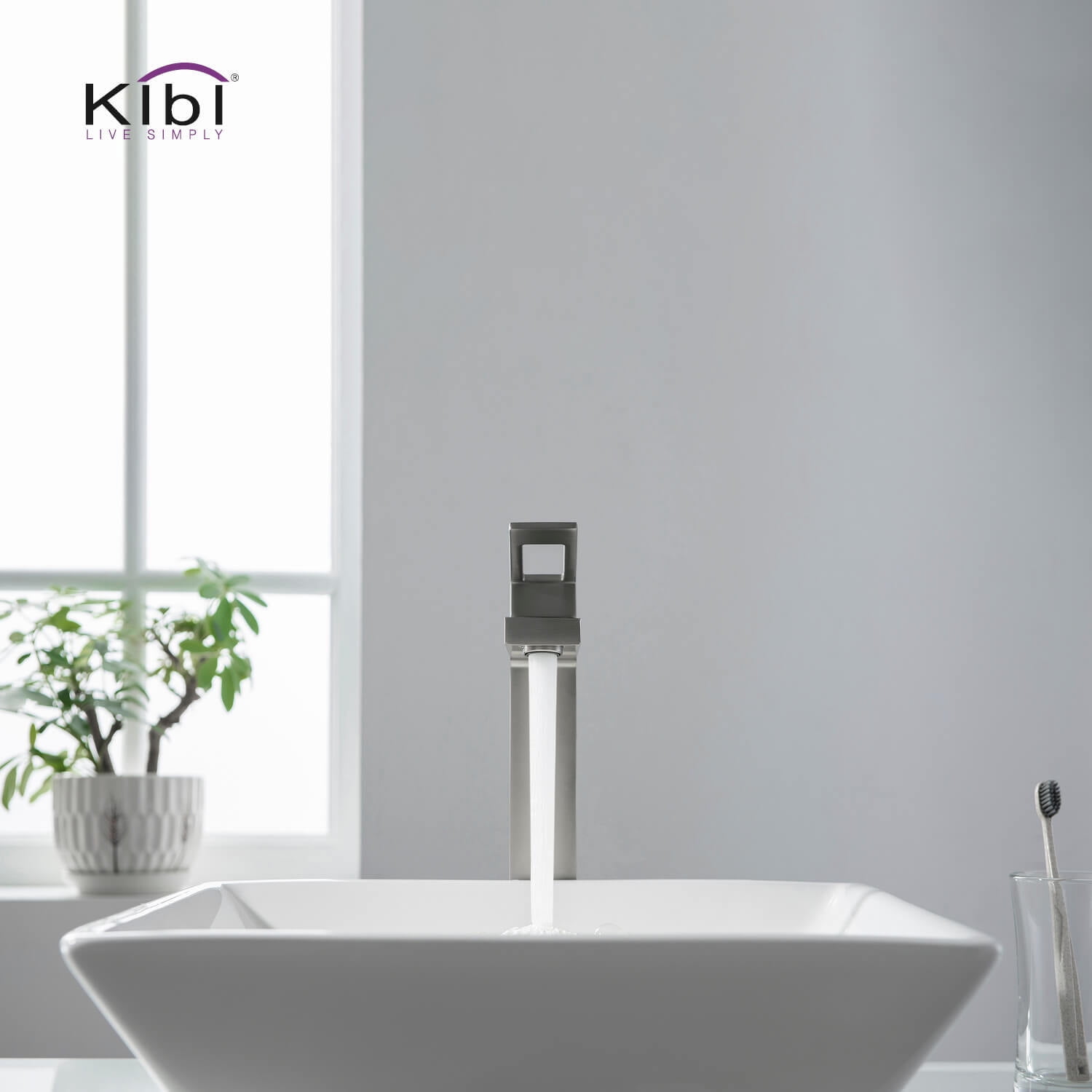 Kibi Cubic Single Handle Bathroom Vessel Sink Faucet