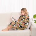 thumbnail image 4 of Boston Terrier and Flower Blanket Hoodies for Kids 6-13YR Oversize Wearable Blanket Hoodies for Boys Girls Teens, 4 of 7