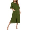 thumbnail image 1 of Lucakuins Camisón para Mujer, Manga Corta con Cremallera Abertura Camisón Largo Ropa de Dormir Loungewear Lucakuins moda, 1 of 2
