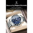 thumbnail image 5 of POEDAGAR Men's Luxury Quartz Sports Waterproof Luminous Stainless Steel Chronograph Three Eyes Men's Watch Watch, 5 of 5