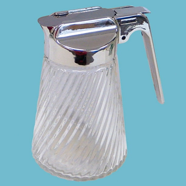 8.5 Oz Glass Syrup Dispenser Honey Maple Sugar Jar Milk Pitcher Plastic