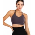 thumbnail image 4 of RUNNING GIRL Women’s Strappy Sports Bra Medium Support – Criss Cross Back Yoga Bra with Removable Pads, 4 of 5