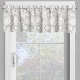thumbnail image 2 of Ambesonne Abstract Valance Pack of 2, Interlocking Circle Design, 54"X12", Off White Charcoal Grey, 2 of 5
