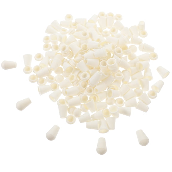 BESTYASH 100Pcs White Plastic Rope End Stoppers for Drawstring Lanyard Clothing and Bags