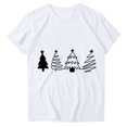 thumbnail image 4 of Navidad Mujeres Tops, Cuello Redondo Manga Corta Impresa Camiseta, Vintage Holiday Humor Tee Top, 4 of 4