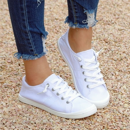 

Shoes for Women LnjYIGJ Low-cut Canvas Shoes One-foot Lazy Korean Version Student Casual Flat Shoes