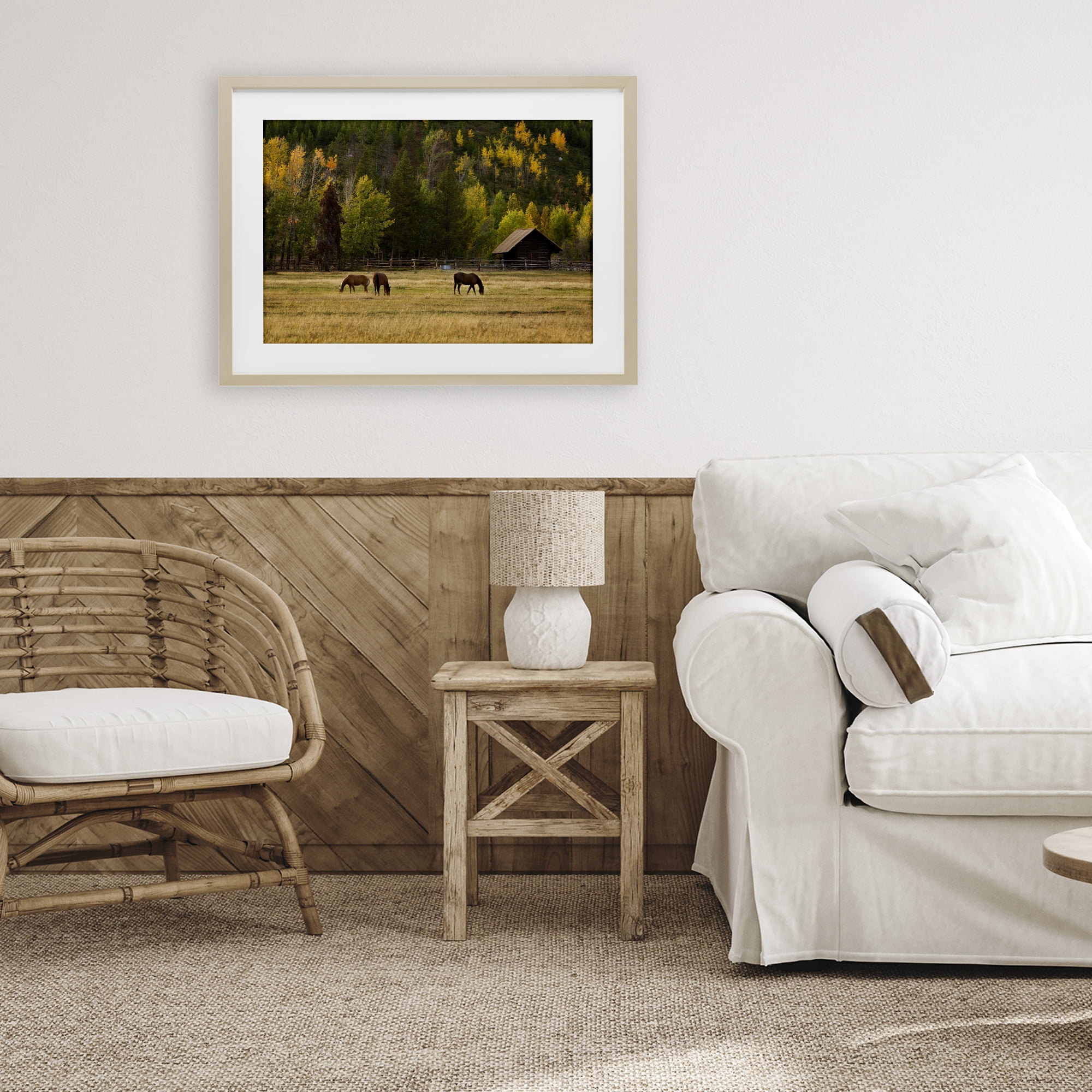 Stupell Industries Horses In Jackson Hole Birch Framed Print Under Glass, design by Scott Stulberg