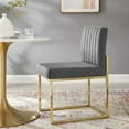 thumbnail image 2 of Tufted Side Dining Chair, Velvet, Metal Steel, Gold Grey Gray, Modern Contemporary Urban Design, Kitchen Room Cafe Bistro Restaurant Hospitality, 2 of 7