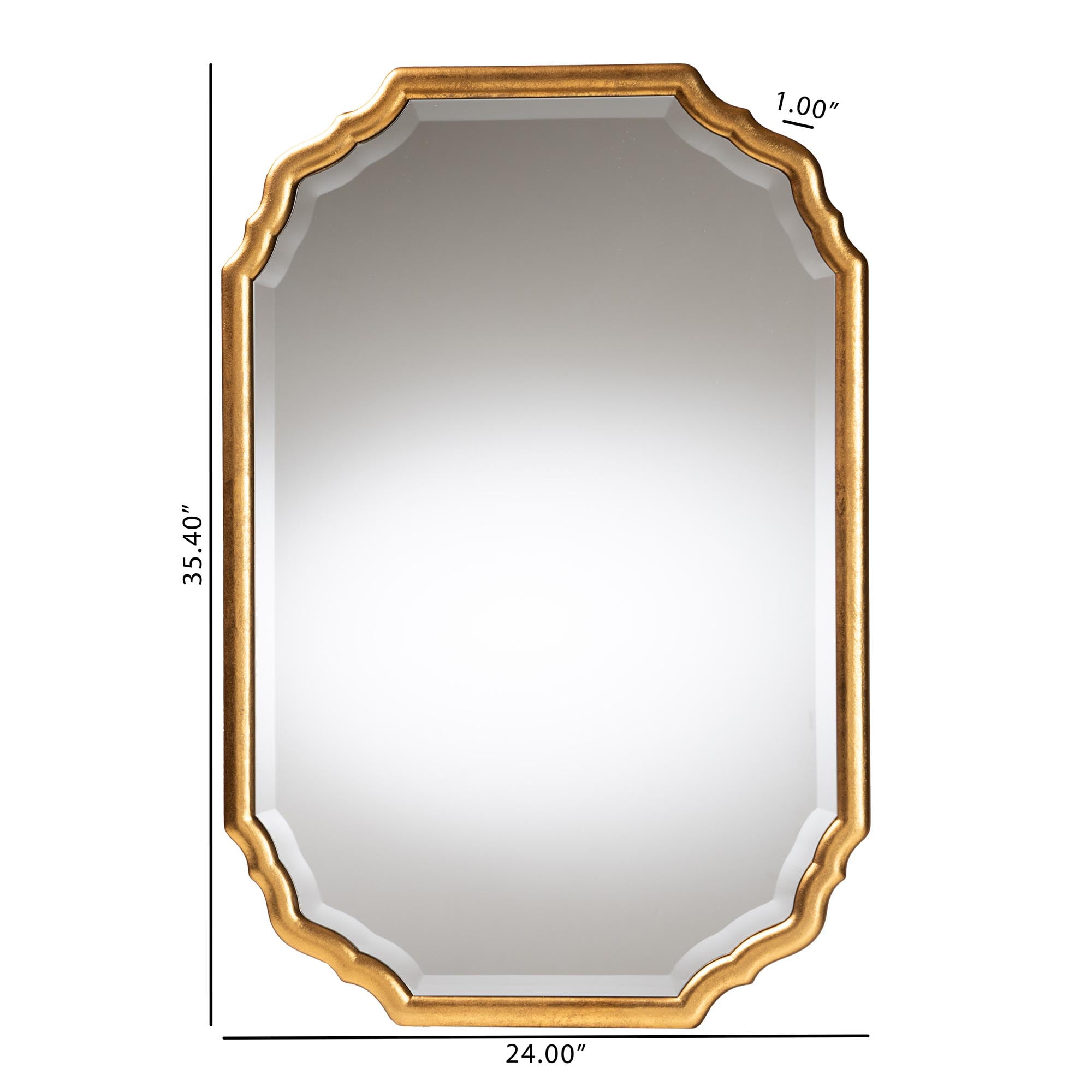 Baxton Studio Pacino Vintage Mirror, Antique Goldleaf
