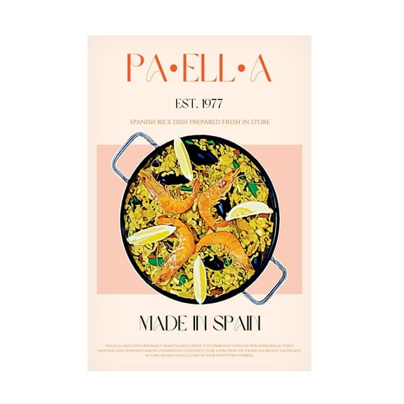 Canvas Wall Art - Nazma Khokhar 'Paella' Wall Art for Living Room, Bedroom, or Office D?cor by Trademark Fine Art - 12 x 19 Inches
