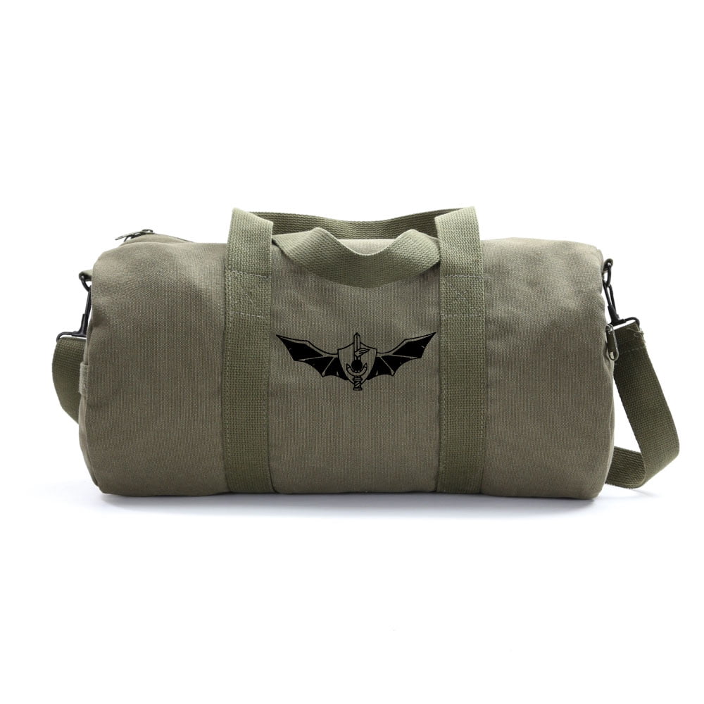 Army Heavyweight Canvas Duffel Bag Punisher Skull in Ring Medium Olive /& White