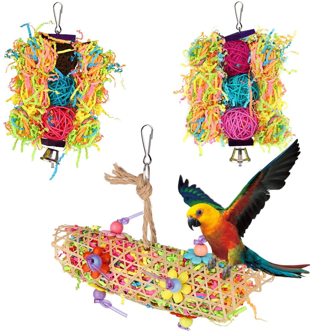 AzsfUfsa53 Durable Pets Supplies Playing Toys 3/4/5/6/7/8 Steps Wooden Pet Bird Parrot Climbing Hanging Ladder Cage Chew Toy Wood Color 3 Steps 
