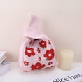 thumbnail image 5 of Unique Bargains 1 Pc Knitted Wrist Bag Flower Gift Bag Pink, 5 of 5
