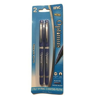  I-N-C Optimus 4 Felt Tip Fine Point Pens 3 Black/3 Blue - No  Bleed Ink : Office Products