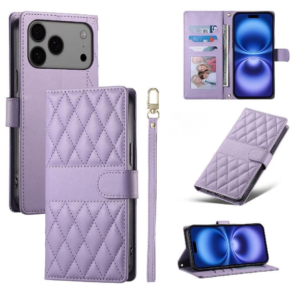 Flip Case for iphone 17 Pro Max Dual Straps Wallet Leather Case Elegant Shockproof