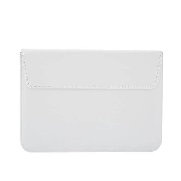 Injueey Bolsa de almacenamiento para portátil de cuero PU, reemplazo plegable portátil, resistente al agua, forro suave, Notebook, ordenador, Videojuegos y accesorios Blanco