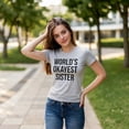 thumbnail image 6 of Womens World's Okayest Sister T Shirt Funny Sarcastic Siblings Tee for Ladies Womens Graphic Tees, 6 of 8