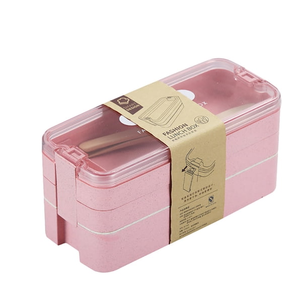 onlyliua para El Hogar Fiambrera Bento Portátil de 3 Capas para Microondas, con Cuchara, Contenedor de Alimentos, Caja de Almacenamiento