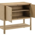 thumbnail image 5 of Nathan James Meads Mid Century Modern Cabinet with Doors, Solid Wood Kitchen Cabinet with Adjustable Interior Shelf and Seagrass Bottom Storage, Light Brown, 5 of 6
