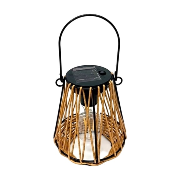 Solar Lantern Outdoor Hanging Light Handwoven Rattan Style Garden Patio Yard Camping Landscape Decorative Lamp