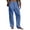 Sky Blue_001, variant on Domuza Mens Linen Pants Straight Leg Beach Pants Drawstring Elastic Waist Summer Stylish Trousers with Pockets Brown L