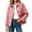 03# Red, variant on Women's Plus Women Cotton Oversized Tops Checkered Blazer Jacket with Pockets Loose Fit Plaid Coat Casual Office Work Outerwear Spring Autumn S-2XL