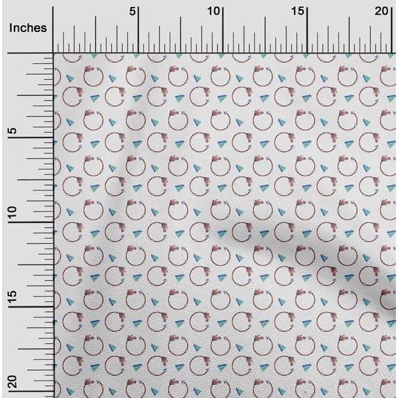 oneOone Cotton Jersey White Fabric Feather Feather Craft Project Decor Fabric Print By The Yard 58 -Inch Wide