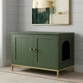 thumbnail image 6 of Cat Litter Box Enclosure, Cat Washroom Furniture with Metal Frame, Pet House, Fit Most of Litter Box, Modern Style, Green and Gold, 6 of 8