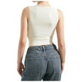 thumbnail image 3 of QHFBli Women Double Lined Going Out Basic Tank Tops Ruched Summer T Shirts, 3 of 7