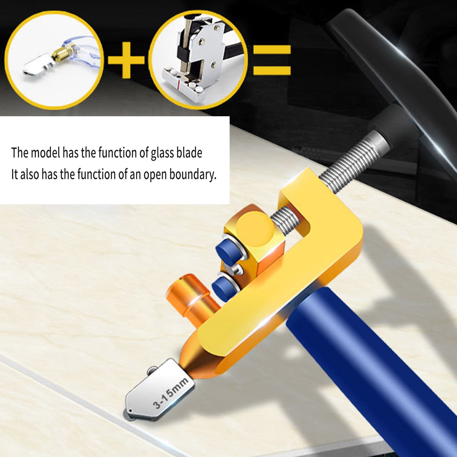 Adjustable Glass Ceramic Cutter with Ergonomic Handle, Multifunctional Breaker Tool for Professional Use