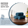 thumbnail image 2 of 100% Cotton Bath Towel Set of 12-4 Bath Towels, 4 Hand Towels, 4 Wash Cloths, Sustainable, Soft, Highly Absorbent, Combed Cotton 12 Piece Set for Hotels, Spa, Bathroom, Dorm, Blue, 2 of 5