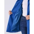 thumbnail image 6 of INSPIRE CHIC Women's Coat Mid Length Stand Collar Single Breasted Winter Outerwear Overcoat Sea Blue XL, 6 of 7