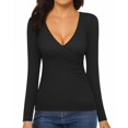 thumbnail image 3 of Blusa tipo túnica MANGOPOP para mujer, con cuello en V, fruncido, 3 of 6