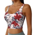 thumbnail image 2 of Goofa Lilies Flowers Printed Sports Bras for Women, High Impact Running Bra Workout Crop Tank Tops Longline Sports Bra Push up-XX-Large, 2 of 9
