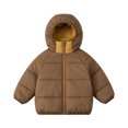 thumbnail image 5 of Xdegoge Kids Boys Hooded Puffer Jacket Lightweight Zip Up Winter Warm Coat Soft Warm Cold Weather Padded Outerwear Yellow Size 14-15, 5 of 9