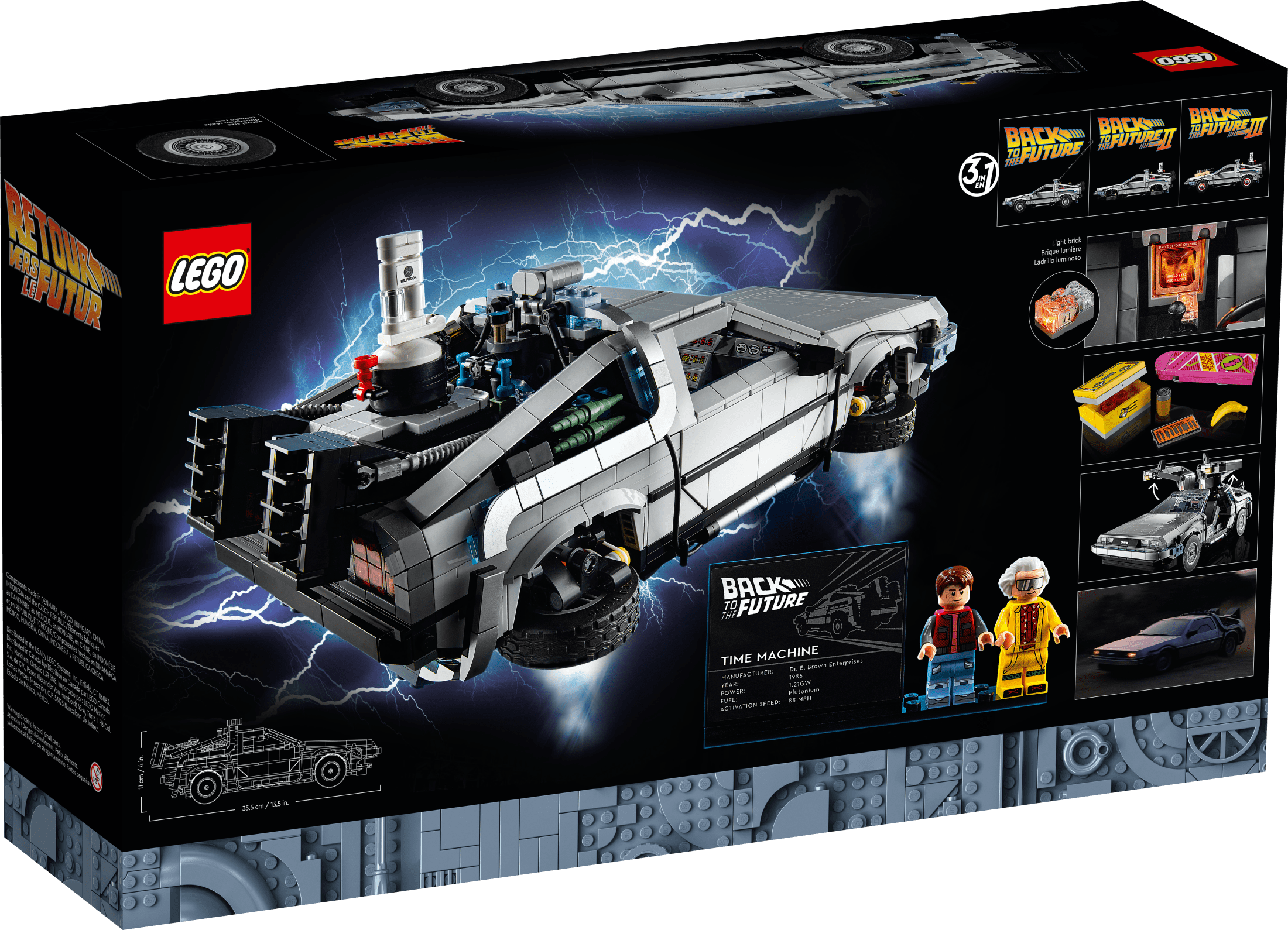 LEGO Icons Back to the Future Time Machine 10300, Model Car Building Kit, Based on the DeLorean from the Classic Movie