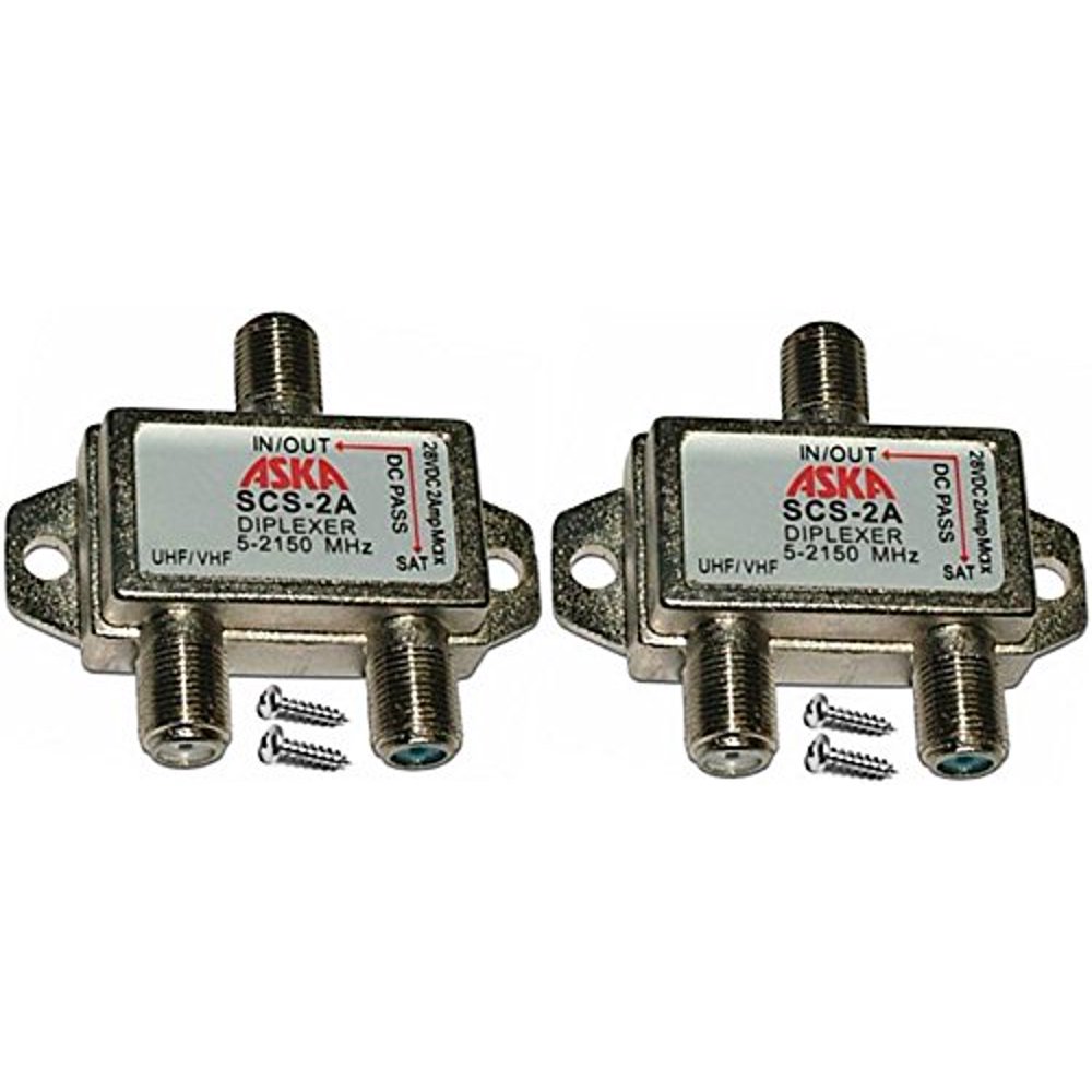 Two Heavy Duty Diplexer 2 Way Splitters Satellite Cable Tv