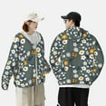 thumbnail image 3 of Rocae Flowers and Bee Print Breathable Sun Protection Hoodie Quick-Dry Lightweight Long Sleeve Hoodie Unisex Running Sports Shirt XX-Large, 3 of 9