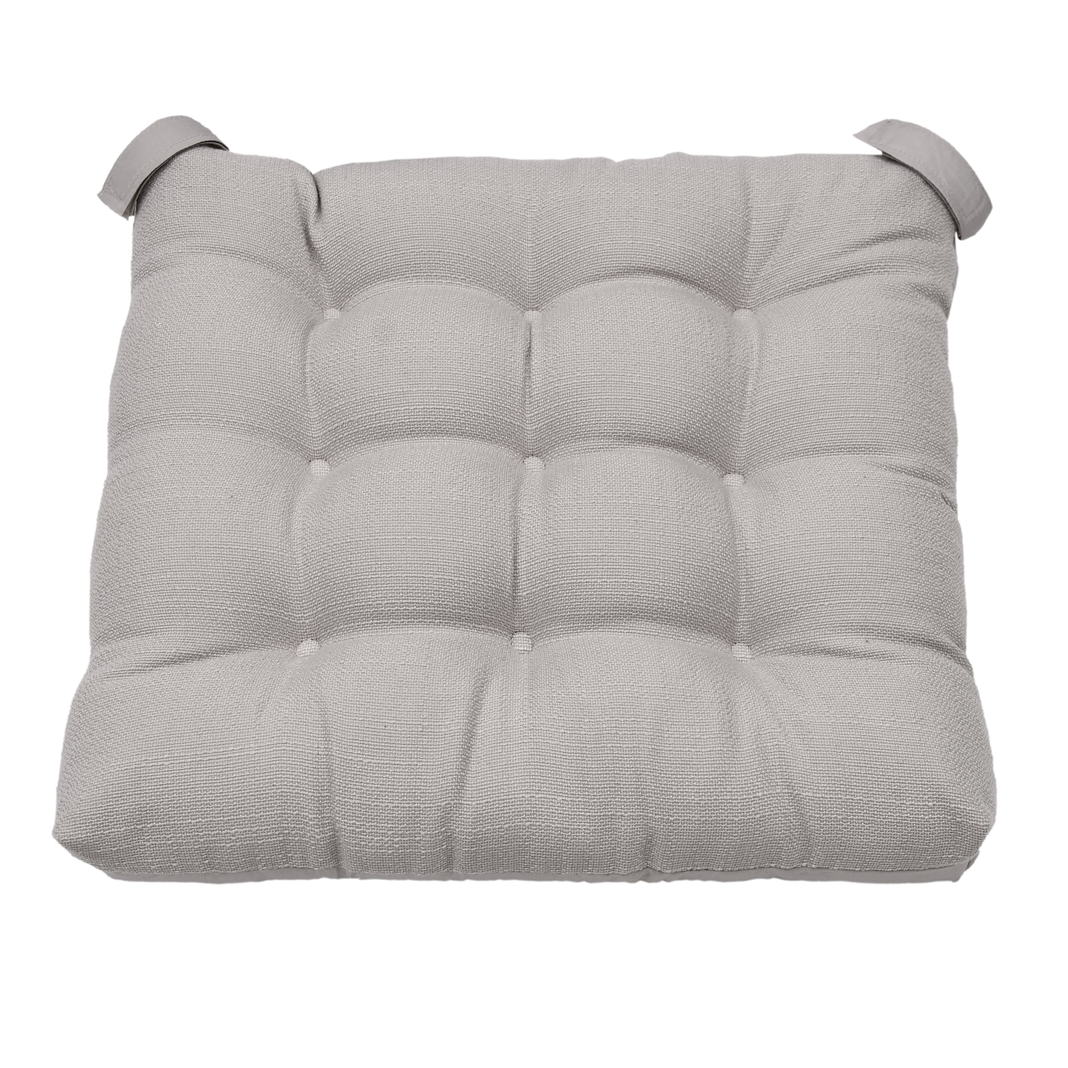 (2 pack) Mainstays Chair Seat Pad, Silver, 1-Piece, 15.5 in x 16 in