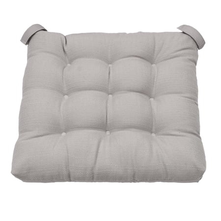MAINSTAYS TEXTURED CHAIR SEAT PAD (CHAIR CUSHION), SILVER COLOR, 4-PIECE SET, 15.5″ X 16″
