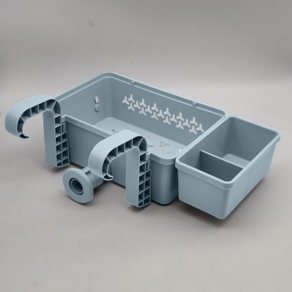 NAOJIE 1 Sets of Poolside Storage Baskets with Cup Holders - Perfect for 3-Inch or Smaller Top Rails - Above Ground Pool Accessories - Fit for Most Above Ground Pool(Grey)