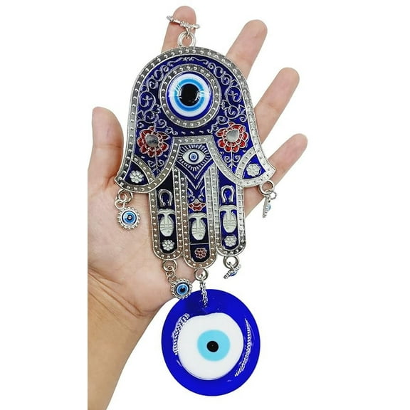 Evil Eye Hanging for Home Entrance House Door Decoration, Hamsa Hand Nazar Battu for Home Protection, Good Luck Charm and Prosperity