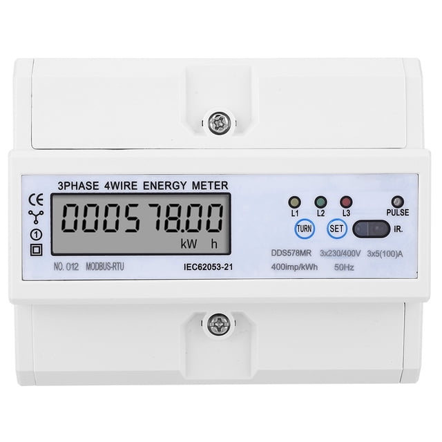 Medidor de energía, RS485 Medidor de energía eléctrica trifásico 4 Medidor de energía LCD Diseñado a medida